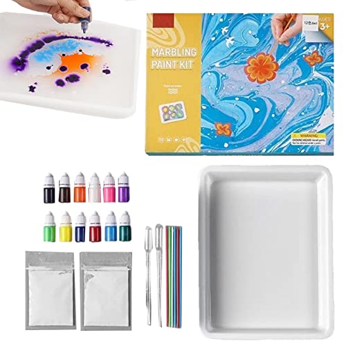 Marmorierfarben-Kunst-Set – Wasserfarben-Set, Marmor-Malset, beste Malerei-Geschenkideen für Kinder im Alter von 6, 7, 8, 9, 10 Jahren von Generisch