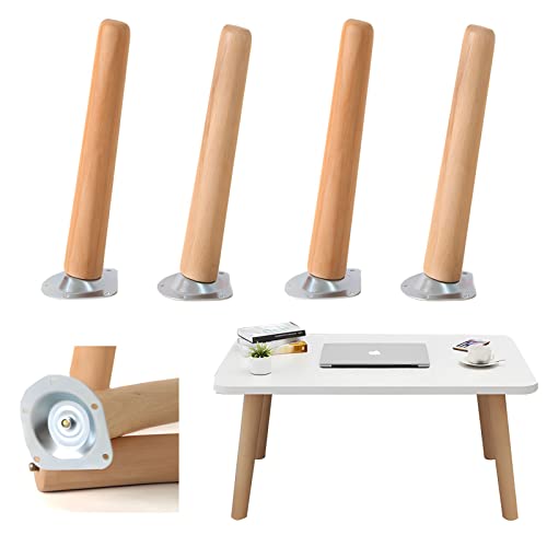 Massivholz 10cm Sofa Beine Set mit 4 stabilen Möbelbeinen mit Montageplatte & Schrauben für DIY Projekte von Generisch