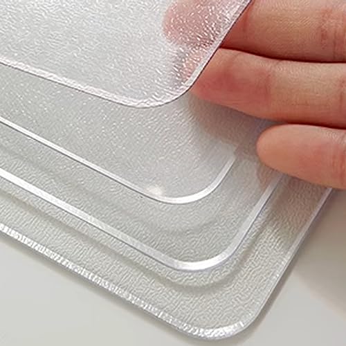 Mattierte PVC-Tischdecke, 1,8 mm dick, wasserdicht, weicher Kunststoff-Tischschutz für Nachttisch oder Beistelltisch, transparent, quadratisch, 90 x 100 cm von Generisch