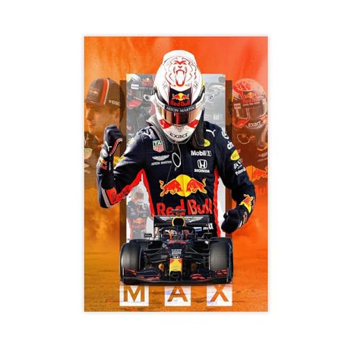 Max Verstappen Leinwand-Poster, Wandkunst, Dekordruck, Gemälde für Wohnzimmer, Schlafzimmer, Dekoration, ungerahmt, 30 x 45 cm, 4 Stück von Generisch