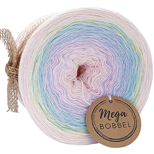 MegaBobbel*Einhorn*28*Farbverlaufsgarn (GP:67,50€/kg) Lace Garn Bobbel Wolle zum Häkeln & Stricken (4fädig-ca.1000m) von Generisch