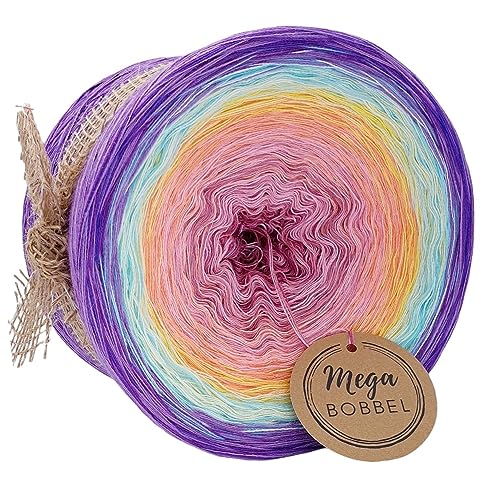 MegaBobbel*Schweif des Pegasus*19*Farbverlaufsgarn (GP:67,50€/kg) Lace Garn Bobbel Wolle zum Häkeln & Stricken (3fädig-ca.1500m / Außenfarbe: Lilatöne) von Generisch