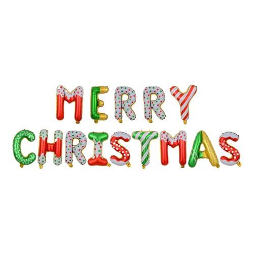 Merry Christmas Balloon Kit - Merry Christmas Balloons Foil | Merry Christmas Wall Banner Set, Merry Christmas Letter Balloons Set New Year Festive Balloon Banners For Family Photo Backdrops von Generisch