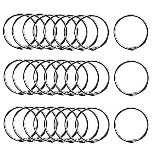 Metall-Binderinge, 100 Stück, kleine Buchringe für Heimwerker, Handwerk, Schule und Zuhause, langlebige Binder-Clips und Ringbücher (39 mm) von Generisch