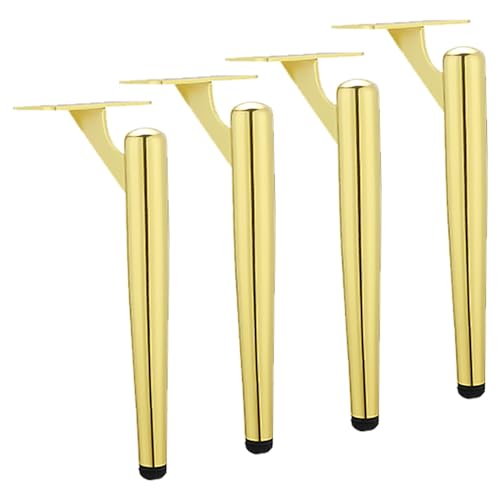 Metall-Möbelbeine, Set mit 4 runden Rohren, Schrank-Ersatzbeine für Sofa, Badezimmer, Arbeitsplatte, Titan-Gold-Finish, 35 cm Höhe von Generisch