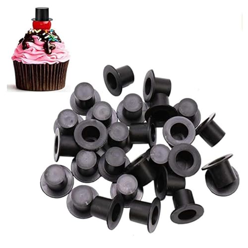 Mini-Cupcake-Aufsätze, Weihnachten, Schwarz, 50 Stück, Partyhüte, Zauberer, Kunststoffhüte, Puppe, Kostüme, Bastelbedarf, Dekoration von Generisch