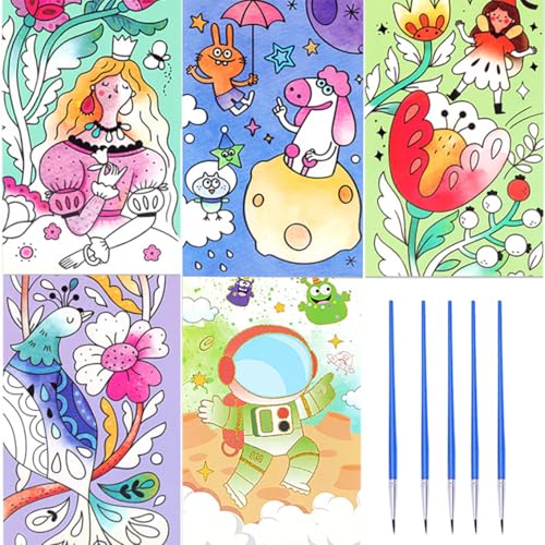 Mini Paint Pad,Mini Water Color Pad Watercolor Watercolour Paint Book Pads (5set ALL) von Generisch