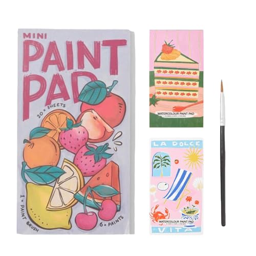 Minis Aquarell-Farbblock | 7,48 x 3,15 im 1/3-Pack Taschen-Aquarellbuch | Multifunktionales Aquarell-Minis-Farbblock-Set mit Pinsel | Tragbare Wassermalbücher für Kinder und Erwachsene von Generisch