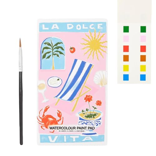 Minis Aquarell-Farbblock | 7,48 x 3,15 im 1/3-Pack Taschen-Aquarellbuch | Multifunktionales Aquarell-Minis-Farbblock-Set mit Pinsel | Tragbare Wassermalbücher für Kinder und Erwachsene von Generisch