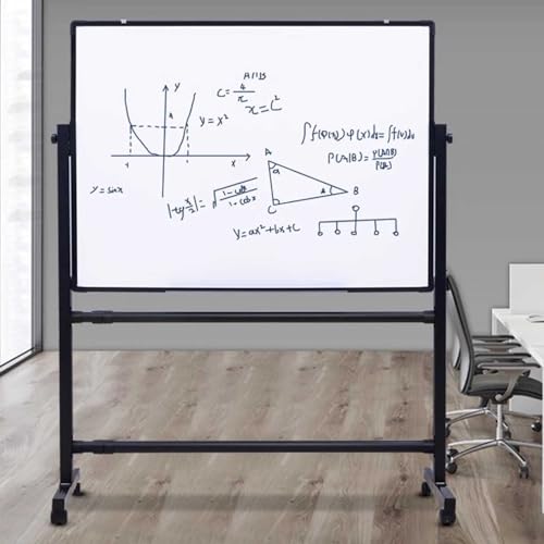Mobiles doppelseitiges Whiteboard auf Rädern, 80 x 100 cm, magnetisch, trocken abwischbar, wendbare Staffelei für Büro, Klassenzimmer und Zuhause, tragbare Tafel, Schwarz Mobiles doppelseitiges Whiteboard auf Rädern, 80 x 100 cm, magnetisch, trocken abwischbar, wendbare Staffelei für Büro, Klassenzimmer und Zuhause, tragbare Tafel, Schwarz von Generisch