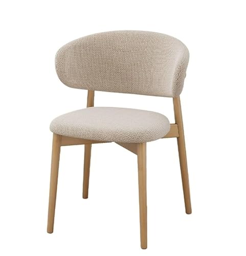 Moderne Esszimmerstühle aus Holz, Polsterstoff, Küchen-Beistellstühle im Bauernhaus-Stil, mit Fußrasten, Beige, Naturfarbe, ideal für Esszimmer und Küche, 4 Stück Moderne Esszimmerstühle aus Holz, Polsterstoff, Küchen-Beistellstühle im Bauernhaus-Stil, mit Fußrasten, Beige, Naturfarbe, ideal für Esszimmer und Küche, 4 Stück von Generisch