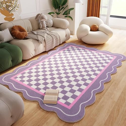 Moderner geometrischer Teppich, rutschfest, gewellt, Bodenmatte für Wohnzimmer, Kinderzimmer, großer speziell geformter Teppich (Farbe: B, Größe: 80 x 200) von Generisch