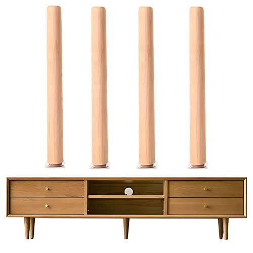 Möbelbeine aus Holz, 5 cm, Ersatzbeine für Couch, Schrank, Bett, Sessel, Kommode und Schrank, mit Montageplatte für einfache Installation, 4 Stück Möbelbeine aus Holz, 5 cm, Ersatzbeine für Couch, Schrank, Bett, Sessel, Kommode und Schrank, mit Montageplatte für einfache Installation, 4 Stück von Generisch