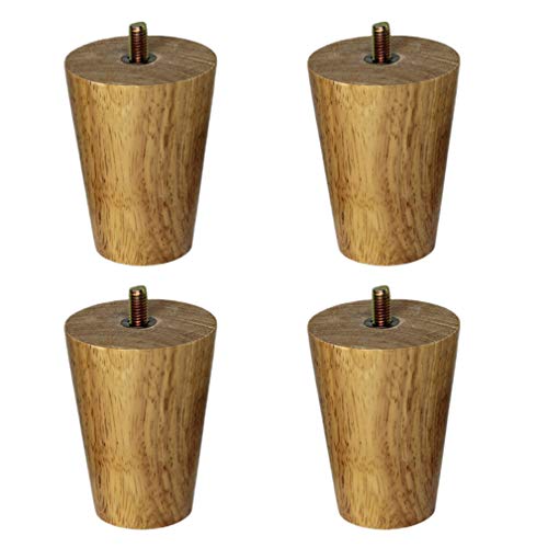 Möbelbeine aus Holz, konisch, mit M8/M10-Gewindestange, Ersatzfüße für Couchtisch, Schrank, Stuhl, TV-Schrank, Couch, 18 cm Länge, 4 Stück von Generisch