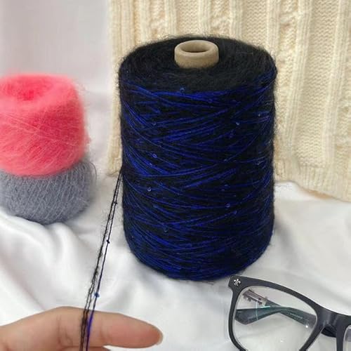 Mohair-Pailletten-Glitzer-Garn, 500 g/Rolle, weiches, dünnes Wollgarn für Handstricken, Häkeln, Pullover, Babykleidung, glitzernder Mohair-Faden von Generisch