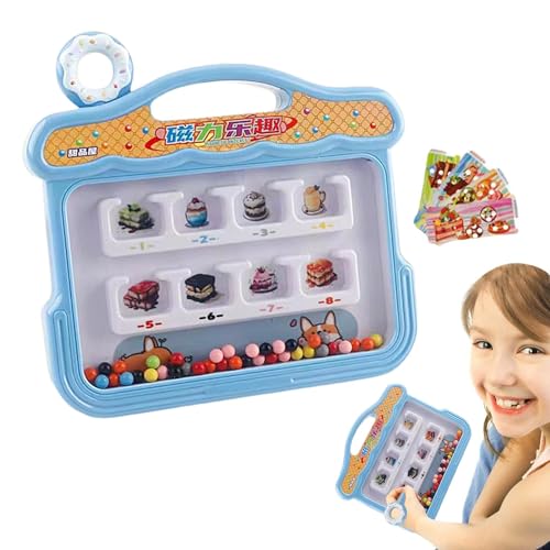 Montessori-Spielzeug aus Holz, magnetisches Labyrinthbrett - Magnetisches Perlenpuzzle-Zeichenbrett aus Holz | Pädagogische Vorschulaktivitäten, Kindergarten-Malspielzeug zur Farberkennung von Generisch