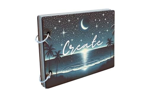 Moonlit Serenity: Scrapbook mit KI-generierter Kunst (scrap-kf24-creanightbeachhg) von Generisch