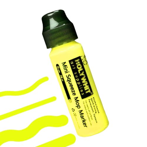 Mop Graffiti Marker, 12mm/20ml Keilspitze Acrylfarbe Marker Graffiti Farbe Schnell Trocknend Nachfüllbarer Fluoreszierender Signaturstift für Alle Oberflächen von Generisch