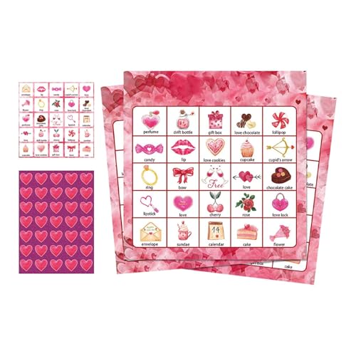 Multi -Player Valentine's Day Card Game - Themenplay -Karten für Familienaktivitäten | Fun Party -Spiel für Kinder und Erwachsene, perfekt für Valentinstagsereignisse, Versammlungen und Feierlichkeite von Generisch