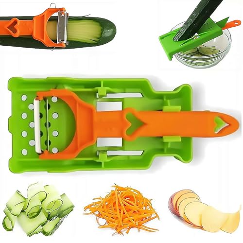 Multifunktionales Küchengeschirr-Set, multifunktionaler Schäler, 2-in-1-Schneider und Julienne-Set, Obst- und Gemüseschäler für Kartoffeln, Orange, Zitrone, mit Zitronenpresse und Kartoffelspirale von Generisch