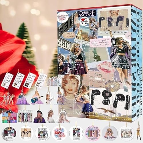 Musik Liebhaber Advent Kalender Schlüsselanhänger, 24-Tage Weihnachts Countdown Kalender, Musik-Schlüsselanhänger Charmante Blindbox (Schlüsselanhänger Blau) von Generisch