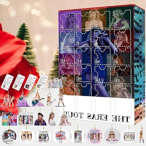 Musik Liebhaber Advent Kalender Schlüsselanhänger, 24-Tage Weihnachts Countdown Kalender, Musik-Schlüsselanhänger Charmante Blindbox (Schlüsselanhänger Grün) von Generisch