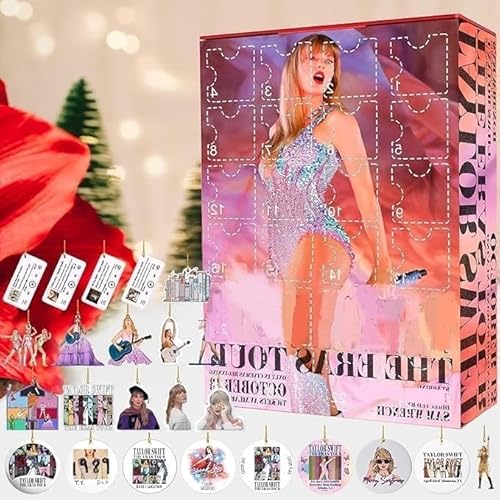 Musik Liebhaber Advent Kalender Schlüsselanhänger, 24-Tage Weihnachts Countdown Kalender, Musik-Schlüsselanhänger Charmante Blindbox (Schlüsselanhänger Rosa) von Generisch