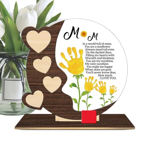 Muttertag Holzhandwerk | Herzförmige Holzfigur für Muttertag | Dekorative Desktop-Kunst, Home Holzschild Tischdisplay für Schlafzimmer, Wohnzimmer von Generisch