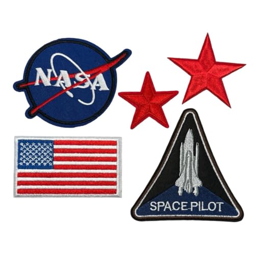 NASA Bügelflicken Patches Set, Flicken zum Aufbügeln und Nähen, 5 Stück von Generisch