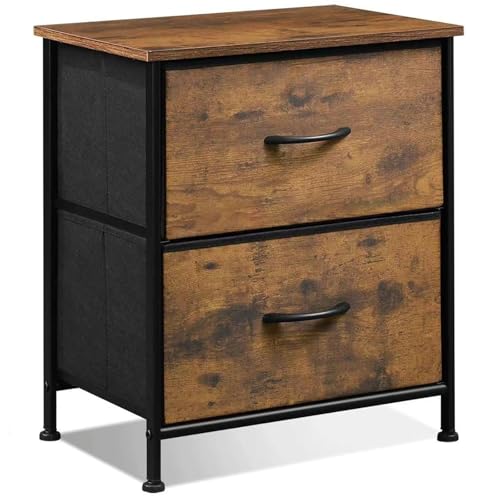 Nachttisch aus Holz mit 2 Schubladen, moderner, schlanker, bodenstehender Kommode für Schlafzimmer, Arbeitszimmer, Büro, schmaler Beistelltisch Nachttisch aus Holz mit 2 Schubladen, moderner, schlanker, bodenstehender Kommode für Schlafzimmer, Arbeitszimmer, Büro, schmaler Beistelltisch von Generisch