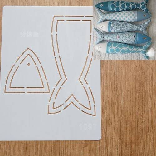 Nähschablone mit niedlichen Tiermotiven, Quilt-Vorlagen, Zeichenvorlage, Tutorial, weicher Kunststoff, Stickvorlage, Patchworks, Handkonto, Quilt-Lineal für Bastelarbeiten, Kunst, 1097 geteilte Fische Nähschablone mit niedlichen Tiermotiven, Quilt-Vorlagen, Zeichenvorlage, Tutorial, weicher Kunststoff, Stickvorlage, Patchworks, Handkonto, Quilt-Lineal für Bastelarbeiten, Kunst, 1097 geteilte Fische von Generisch