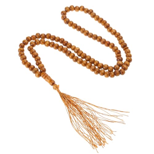 Natürliche 8 mm Holzperlen, Muslime, Tasbih, Gebetsperlen, 99 Holz-Rosenkranz, Misbaha-Perlen, Religionsgeschenke von Generisch