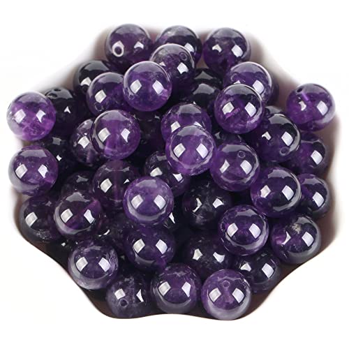 Natürliche Amethyst-Edelsteine, lose Abstandshalter, runde Steinperlen für Schmuckherstellung, Halsketten, Armbänder, 100 Stück Natürliche Amethyst-Edelsteine, lose Abstandshalter, runde Steinperlen für Schmuckherstellung, Halsketten, Armbänder, 100 Stück von Generisch