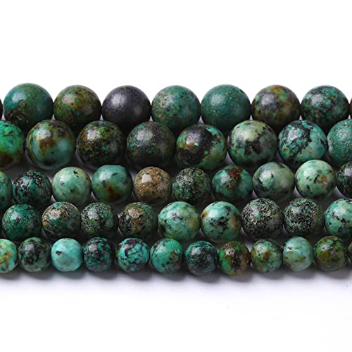 Natürliche afrikanische Türkissteinperlen für Schmuckherstellung, runde lose Edelsteinperlen, DIY-Armband, Halskette, Ohrringe, 81,3 cm, 2 Stränge, 10 mm, 76 Stück Natürliche afrikanische Türkissteinperlen für Schmuckherstellung, runde lose Edelsteinperlen, DIY-Armband, Halskette, Ohrringe, 81,3 cm, 2 Stränge, 10 mm, 76 Stück von Generisch