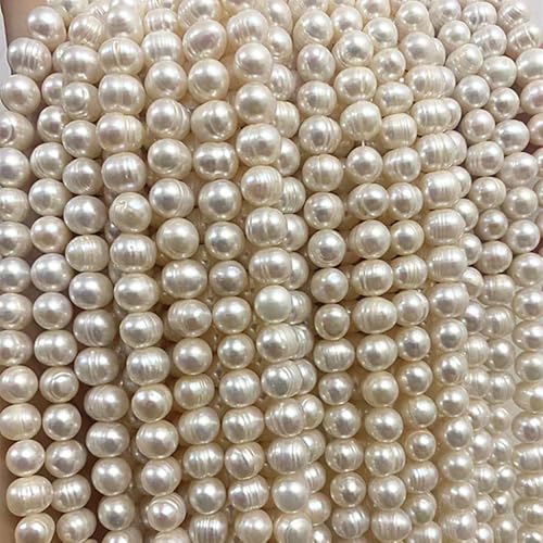 Natürliche echte Süßwasser-Zuchtperlen, 8–9 mm, kartoffelweiße Perlen, lose Perlen, ca. 36,8 cm, für Bastelarbeiten, Schmuckherstellung, DIY Natürliche echte Süßwasser-Zuchtperlen, 8–9 mm, kartoffelweiße Perlen, lose Perlen, ca. 36,8 cm, für Bastelarbeiten, Schmuckherstellung, DIY von Generisch