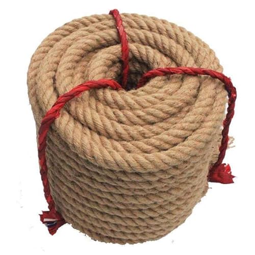 Natürliches Juteseil, 10 m x 45 mm, starkes 4-strängiges Faser-Hanfseil für Gartenarbeit und Camping, dick und langlebig, Jute-Schnur, 30 mm und 35 mm, Optionen erhältlich von Generisch