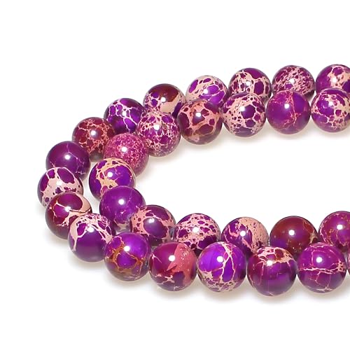 Naturstein, Meeressediment, imperialer Jaspis, rund, lose Perlen für Schmuckherstellung, 6 mm, Violett Naturstein, Meeressediment, imperialer Jaspis, rund, lose Perlen für Schmuckherstellung, 6 mm, Violett von Generisch