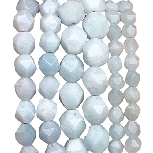 Naturstein, facettierte Aquamarine, rund, lose Abstandshalter, Perlen für Schmuckherstellung, DIY-Armband, Zubehör, 10 mm, 30–32 Stück Naturstein, facettierte Aquamarine, rund, lose Abstandshalter, Perlen für Schmuckherstellung, DIY-Armband, Zubehör, 10 mm, 30–32 Stück von Generisch