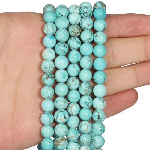 Naturstein-Perlen, rund, lose Perlen für Schmuckherstellung, Handarbeit, Armband, DIY, 39 cm, 6/8/10 mm, Türkis, 10 mm, 36 Stück Naturstein-Perlen, rund, lose Perlen für Schmuckherstellung, Handarbeit, Armband, DIY, 39 cm, 6/8/10 mm, Türkis, 10 mm, 36 Stück von Generisch