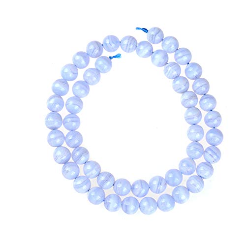 Natursteinperlen, 10 mm, blaue Ader, Edelstein, rund, lose Perlen, Kristall für Schmuckherstellung, DIY, 1 Strang, 38,1 cm Natursteinperlen, 10 mm, blaue Ader, Edelstein, rund, lose Perlen, Kristall für Schmuckherstellung, DIY, 1 Strang, 38,1 cm von Generisch