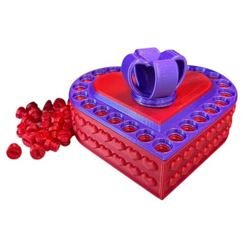 Nervige Geschenkbox, Annoyings Gift Box, 3D Printed Herz Prank Box, Nervige Rätsel Geschenkbox Mit Schrauben, Lustige Valentinstag Geschenkbox von Generisch