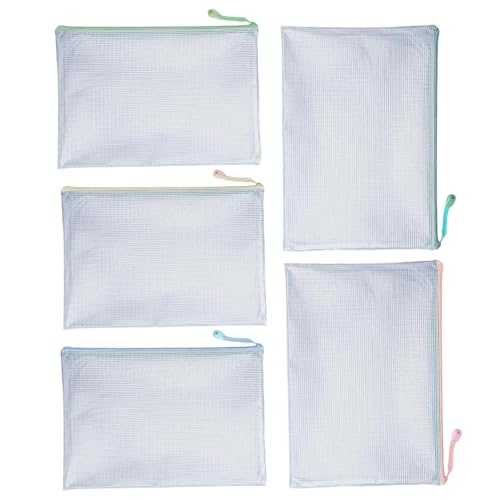 Netztasche mit Reißverschluss – A4-Dokumententasche aus Netzstoff – Aufbewahrungs-Organizer, Federmäppchen, Klassenzimmer-Organisation für Akten, Kosmetik, Schule, Bürobedarf Netztasche mit Reißverschluss – A4-Dokumententasche aus Netzstoff – Aufbewahrungs-Organizer, Federmäppchen, Klassenzimmer-Organisation für Akten, Kosmetik, Schule, Bürobedarf von Generisch