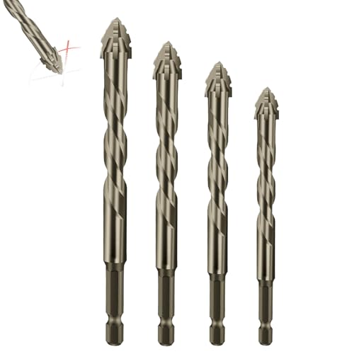 New Four-Flute Eccentric Drill Bit, Four-Edged Serrated Eccentric Drill, Flute Eccentric Drill Bit, High-Strength Eccentric Twist Drill Bit, for Wood and Metal(6+8+10+12mm) von Generisch