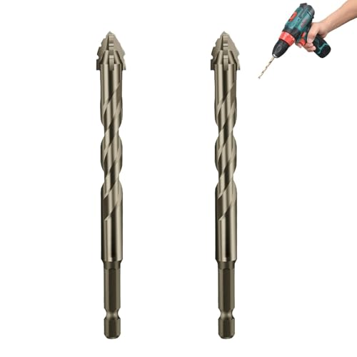 New Four-Flute Eccentric Drill Bit, High Hardness, Upgraded Eccentric Four-Flute Drill Bit for Ceramic, Glass, Marble, Wood and Metal(10mm-2pcs) von Generisch