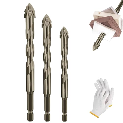 New Four-Flute Sawtooth Eccentric Drill Bit, Cozy Hoome Drill Bits, Efficient Drill and Tap Set, Titanium-Coated Design Drill Bit, High-Strength Eccentric Twist Drill Bit (6+8+10) von Generisch