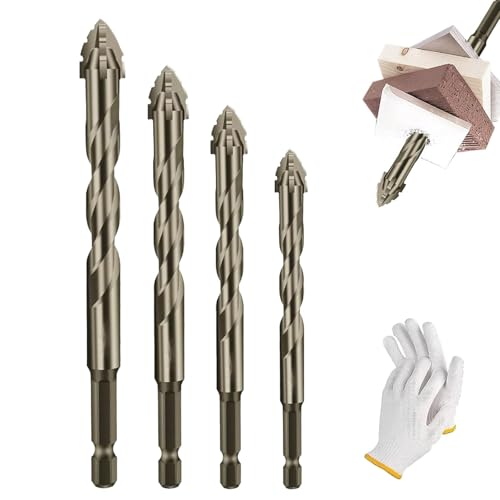 New Four-Flute Sawtooth Eccentric Drill Bit, Cozy Hoome Drill Bits, Efficient Drill and Tap Set, Titanium-Coated Design Drill Bit, High-Strength Eccentric Twist Drill Bit (6+8+10+12) von Generisch