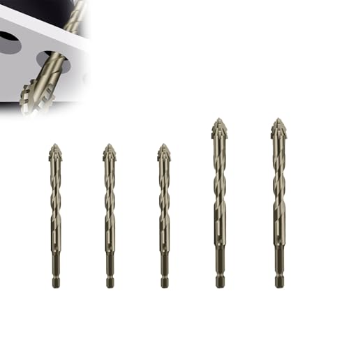 New Four-Flute Sawtooth Eccentric Drill Bit, Cozy Hoome Drill Bits, Multifunction Drill Bit Set, Efficient Drill and Tap Set (5pcs) von Generisch