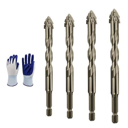 New Four-Flute Sawtooth Eccentric Drill Bit,Cozy Hoome Drill Bit, Four-Edged Serrated Eccentric Drill, Multifunction Drill Bit Set for Wood and Metal (6/8/10/12mm) von Generisch