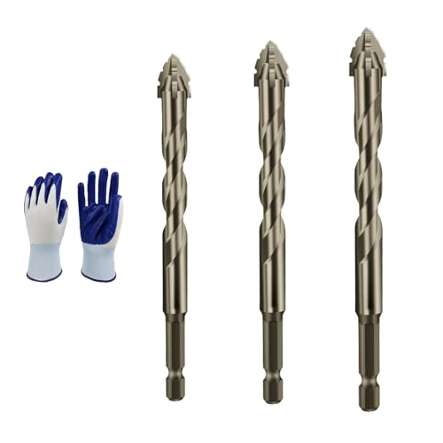 New Four-Flute Sawtooth Eccentric Drill Bit,Cozy Hoome Drill Bit, Four-Edged Serrated Eccentric Drill, Multifunction Drill Bit Set for Wood and Metal (6/8/10mm) von Generisch