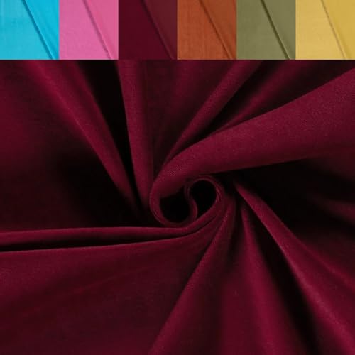 Nicki Stoff Meterware - Samtstoff stretchig - weicher Fleece - Nicky Velour - Nikistoff - Velourstoff - kuschelig weich *Ab 50cm, Farbe: 018 bordeaux von Generisch